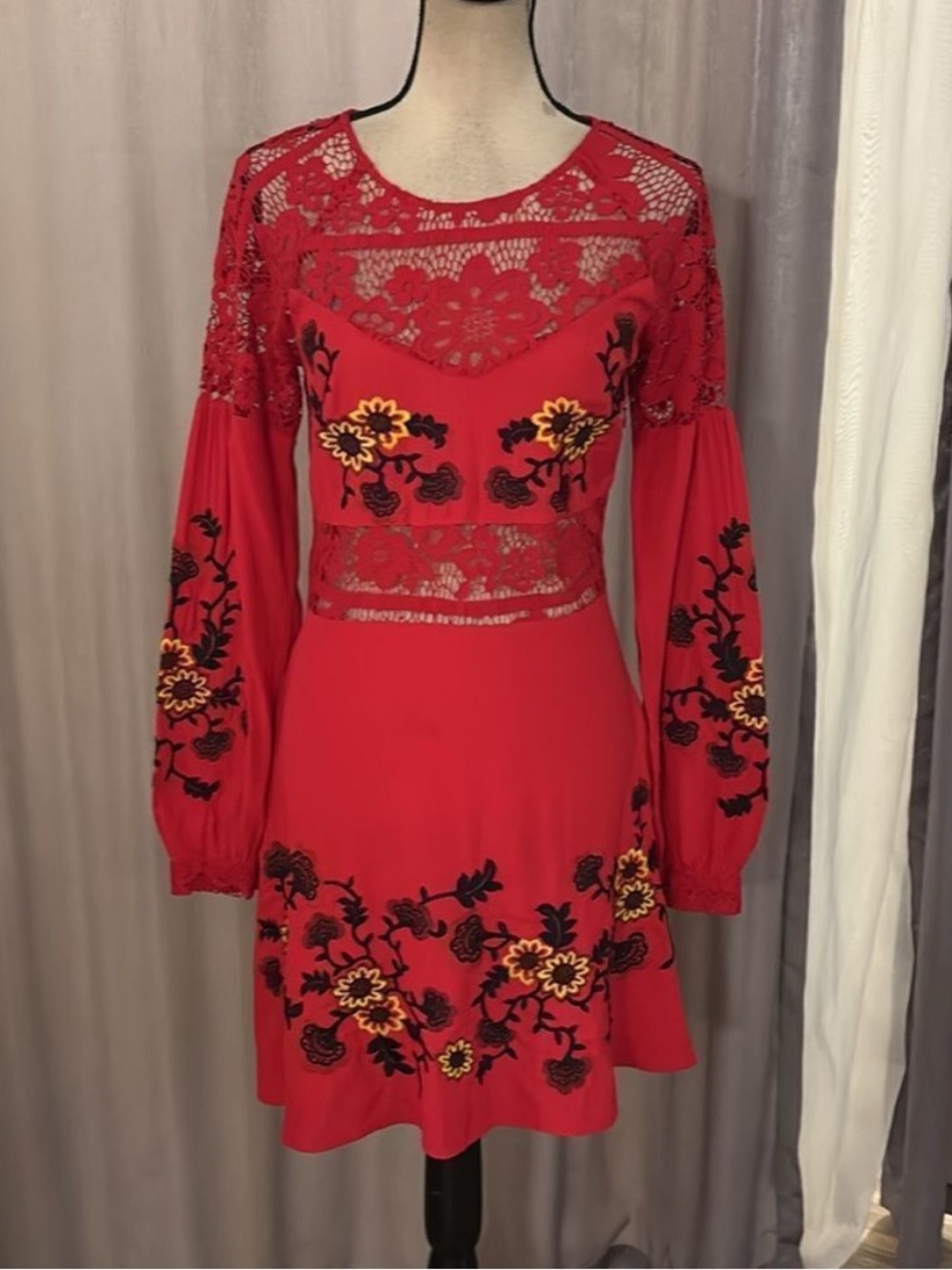 For Love and Lemons Red Sunflower Dress